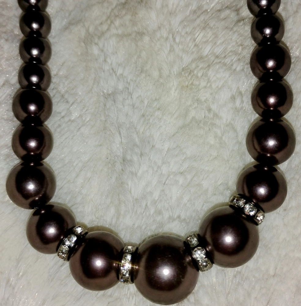 Elegant Chocolate Brown Pearl Necklace